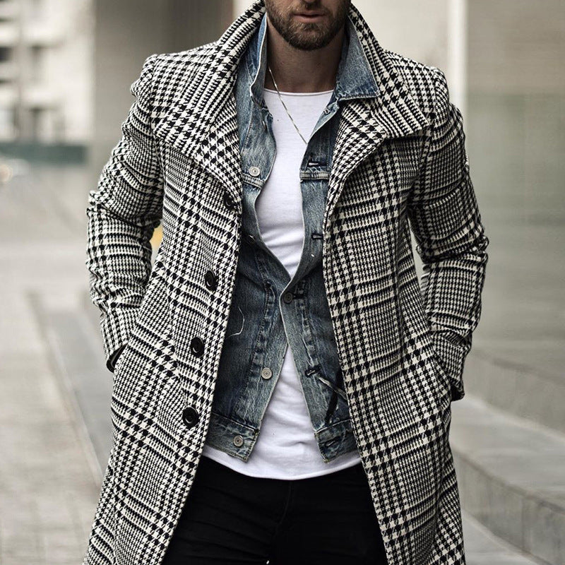 Men's Plaid Coat Elegant Design Modern Cut