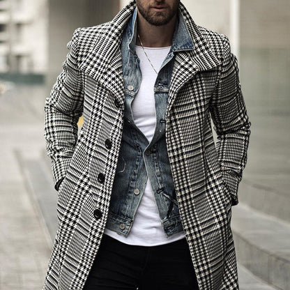 Men's Plaid Coat Elegant Design Modern Cut