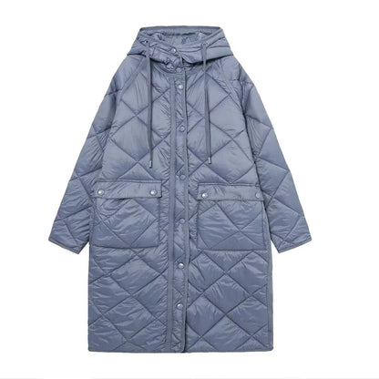 Elegant Women's Long Quilted Coat