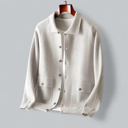 Men's Modern Black Cashmere Cardigan Jacket