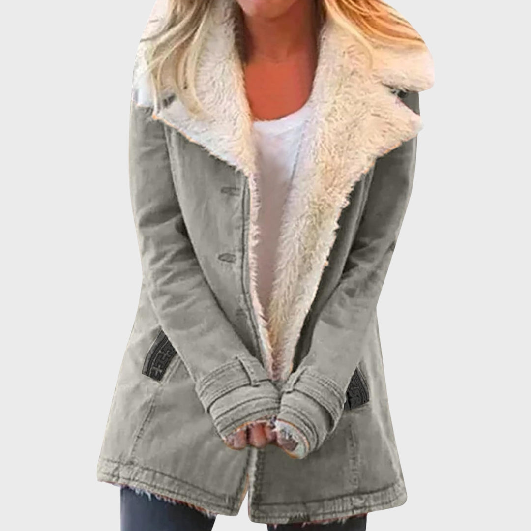 Winter Parka Coat Faux Lambskin Lined