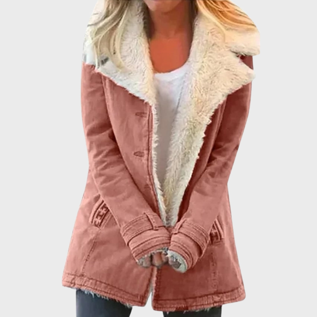 Winter Parka Coat Faux Lambskin Lined