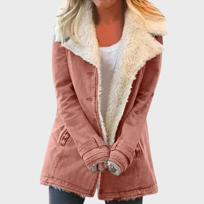 Winter Parka Coat Faux Lambskin Lined