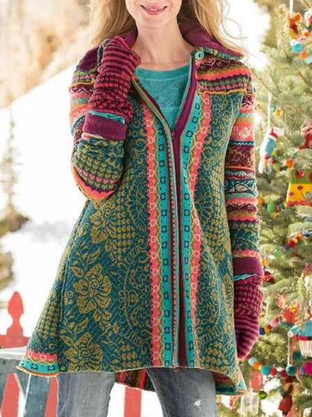 Women's Coat Casual Pattern Fitted Stylish
