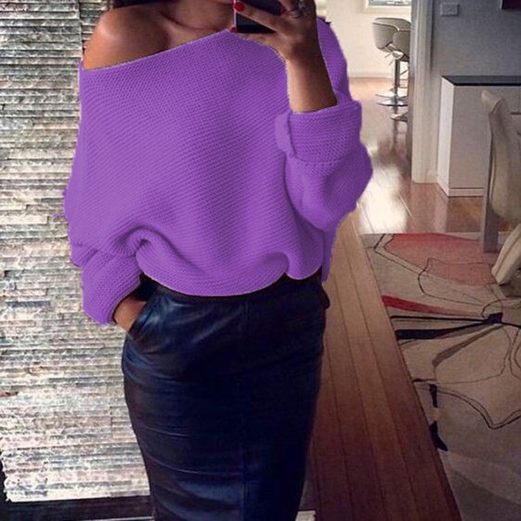Women's Off-The-Shoulder Soft Chunky Knit Sweater