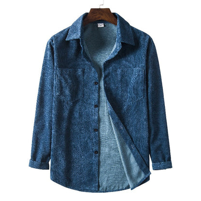 Men's Corduroy Shirt Modern Textured with Chest Pockets