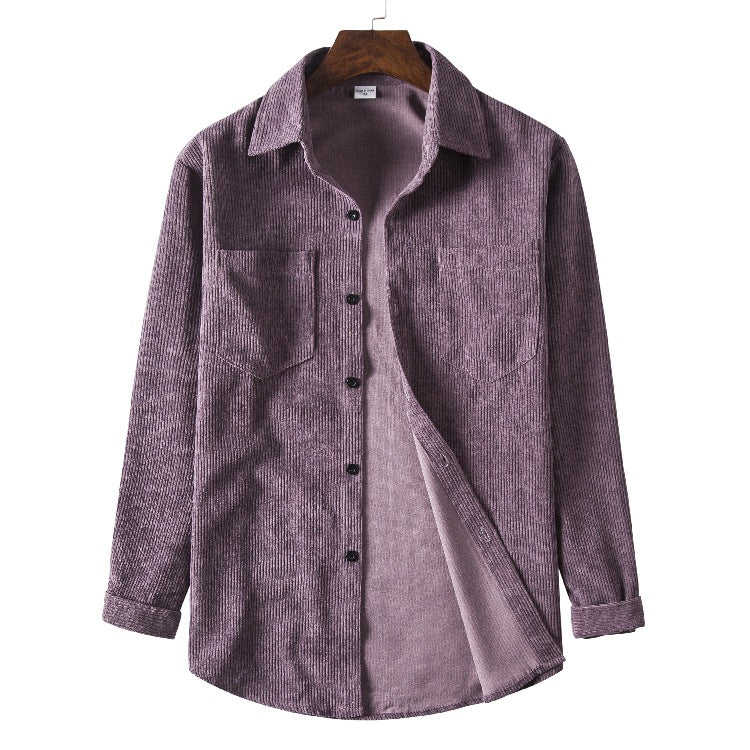 Men's Corduroy Shirt Modern Textured with Chest Pockets