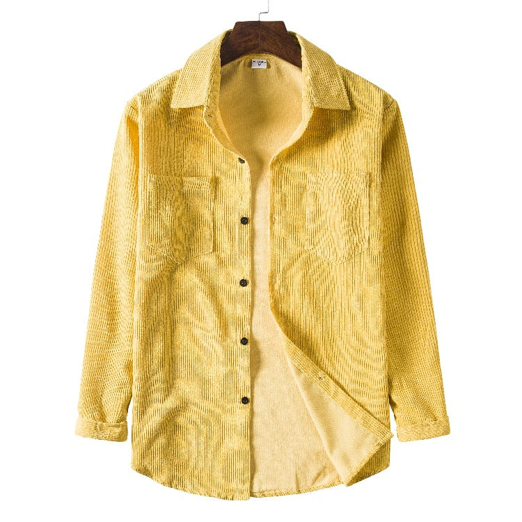 Men's Corduroy Shirt Modern Textured with Chest Pockets