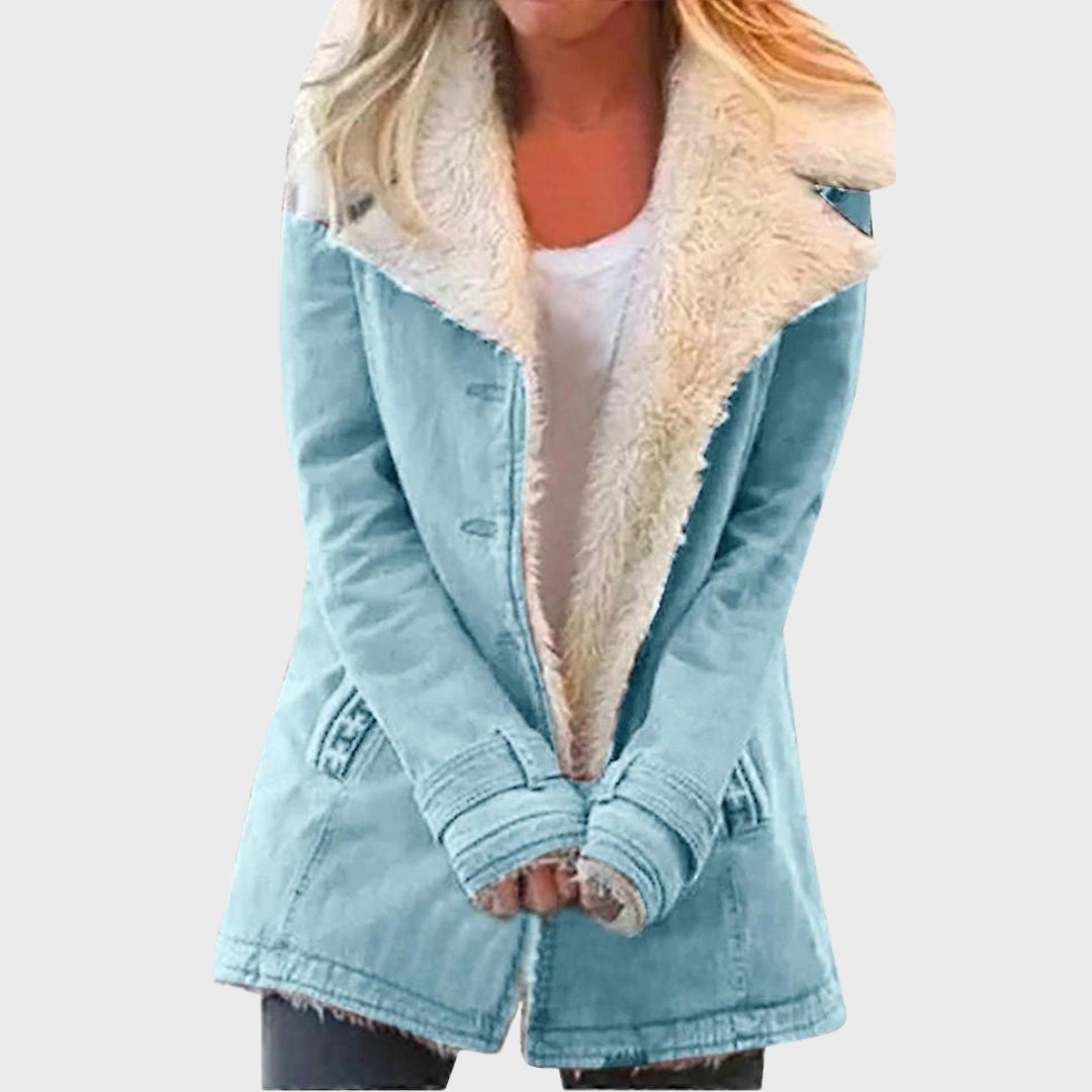 Winter Parka Coat Faux Lambskin Lined