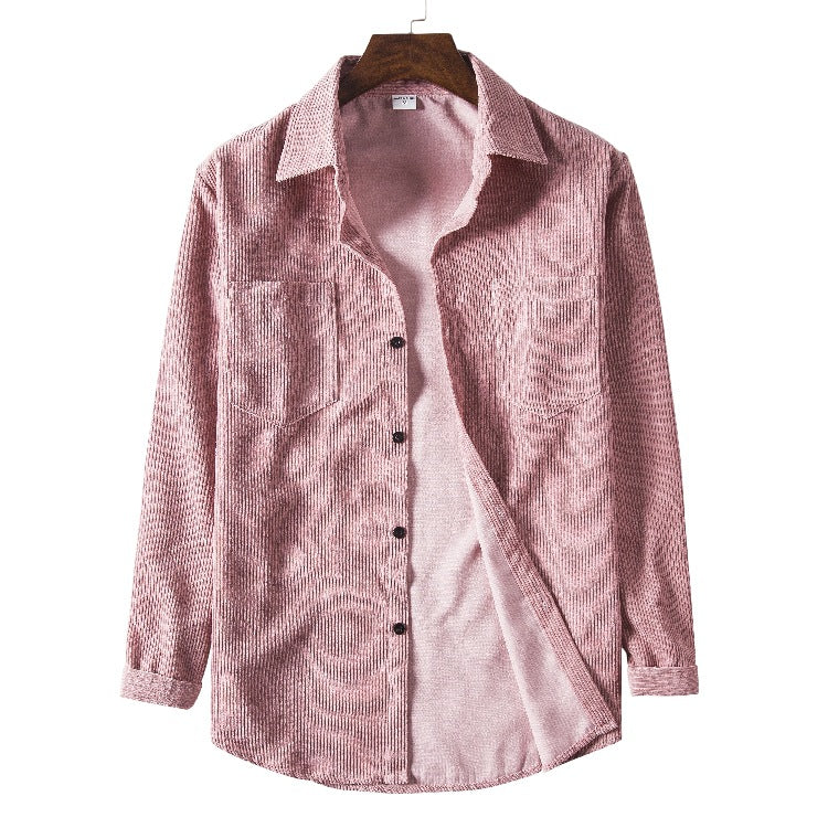Men's Corduroy Shirt Modern Textured with Chest Pockets