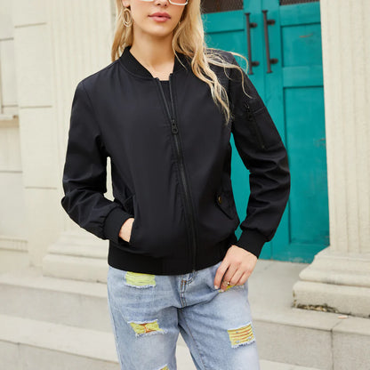 Fashionable Bomber Jacket Women Casual Style