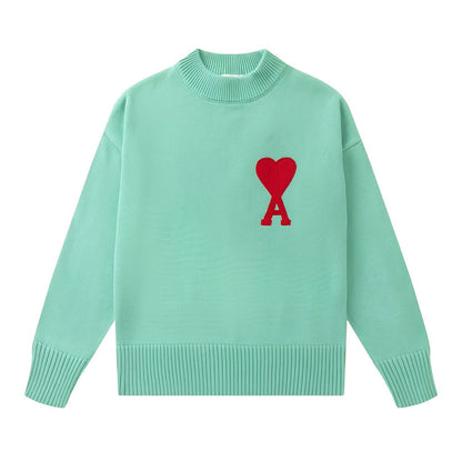 Einfacher Bestickter Pullover Herren