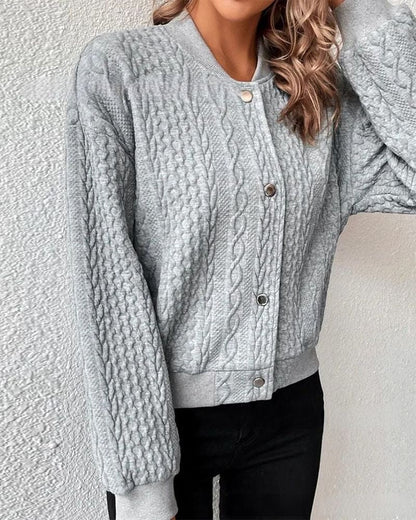 Elegante Strickjacke Damen Modern Knöpfe - IdealeKleiden