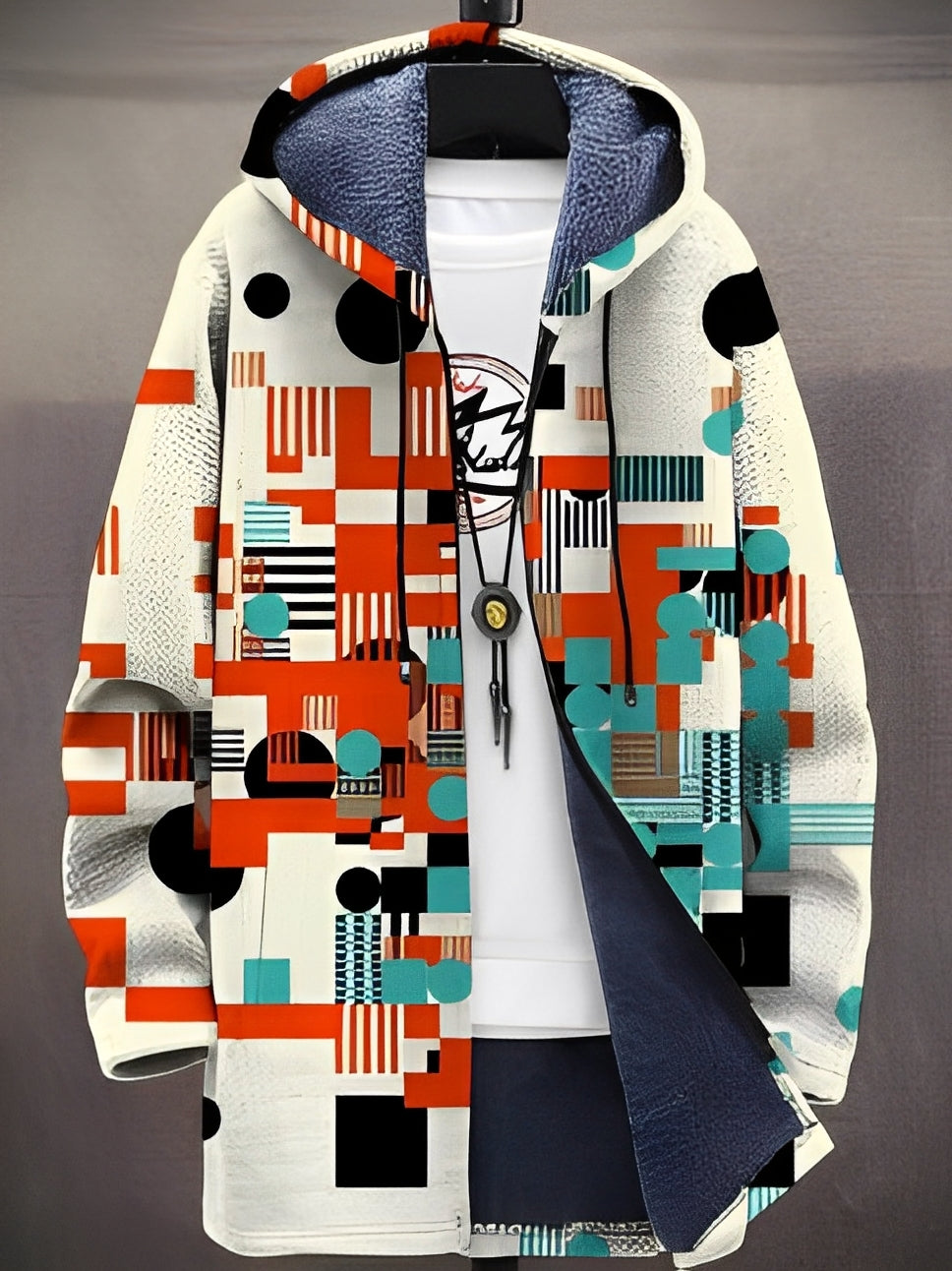 Stylish Hooded Jacket for Men Modern Printed