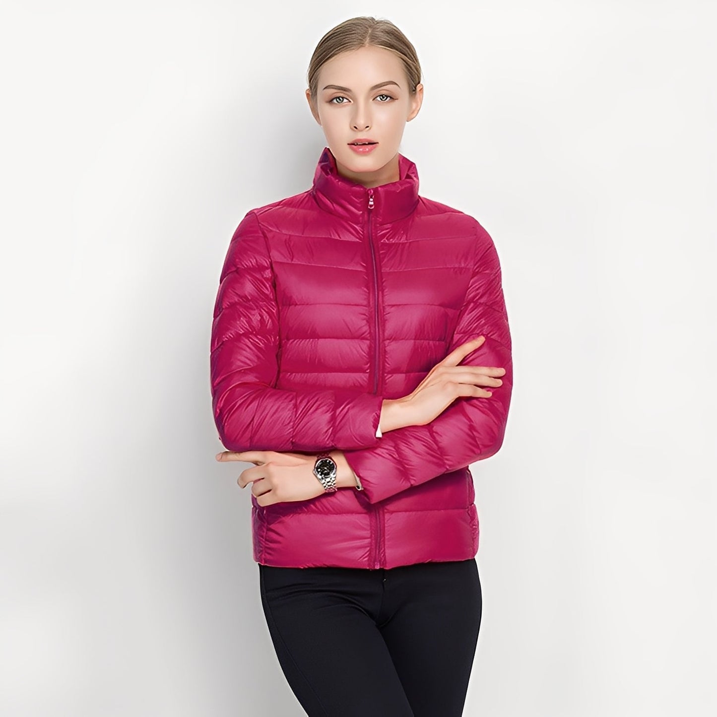 Elegant Women's Quilted Jacket Figure-Hugging Warm