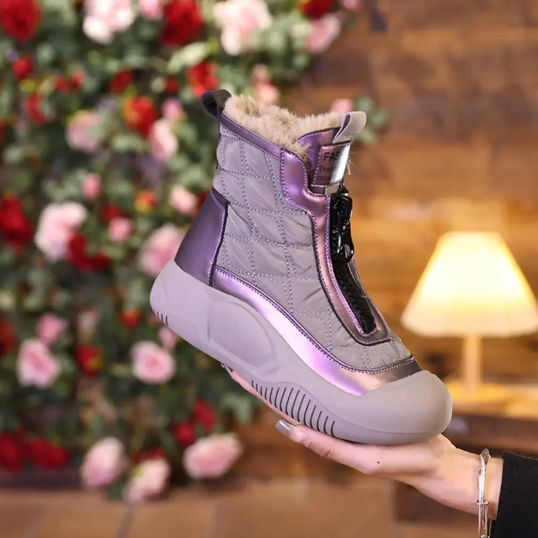 Retro Schneestiefel Wasserdicht mit Reißverschluss - IdealeKleiden