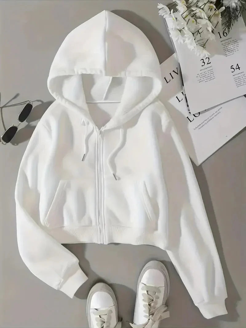 Melissa - Kapuzenpullover Damen Modern Reißverschluss - IdealeKleiden