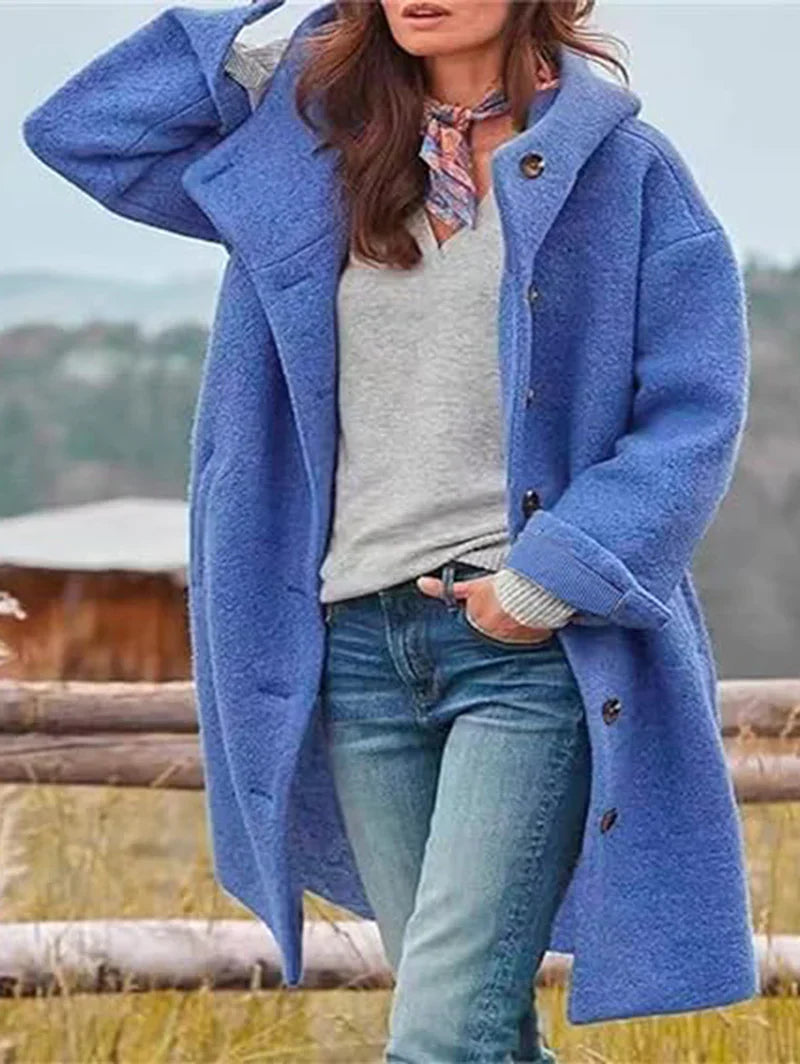 Warm Wool Jacket Women Hooded