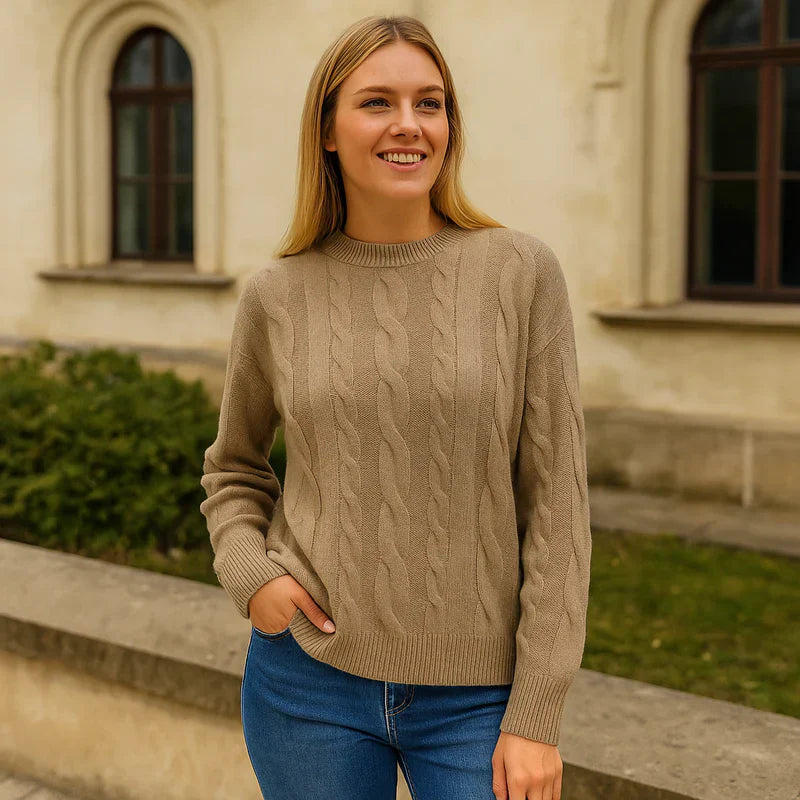 Damen Strickpullover Weich Langarm Classic - IdealeKleiden