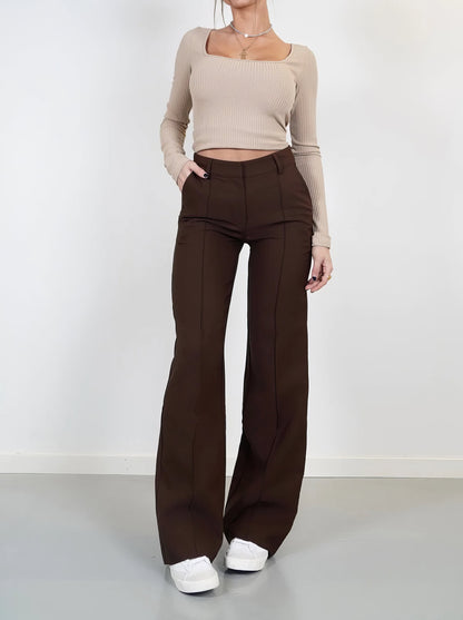 Elegant Women's Trousers Straight Fit