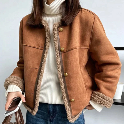 Elegant Women's Leather Winter Jacket