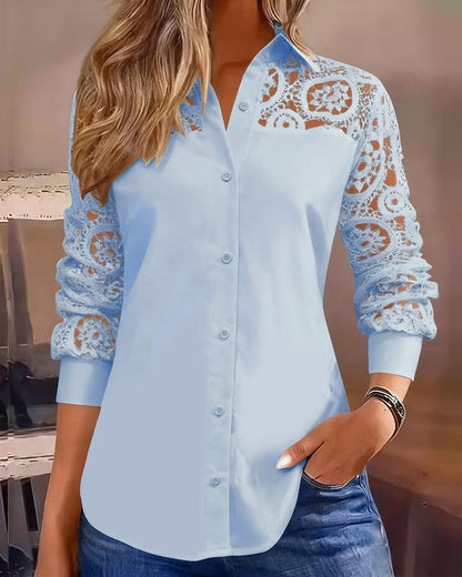 Elegant Women's Solid Lace Patchwork Dress