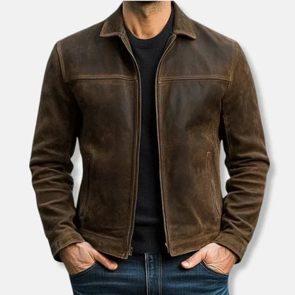 Men's Classic Leather Jacket Zipper