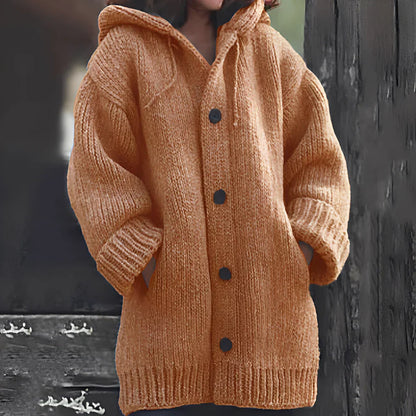 Women's Hooded Cardigan Cozy With Pockets