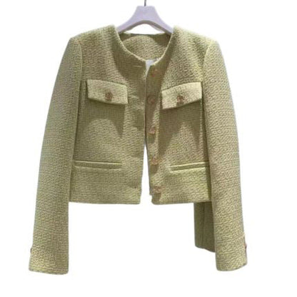 Women's Chic Tweed Round Neck Jacket