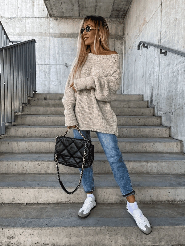 Women's Sweater Light Loose Off-the-Shoulder