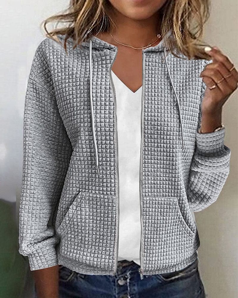 Hooded Quilted Jacket Loose Fit Casual