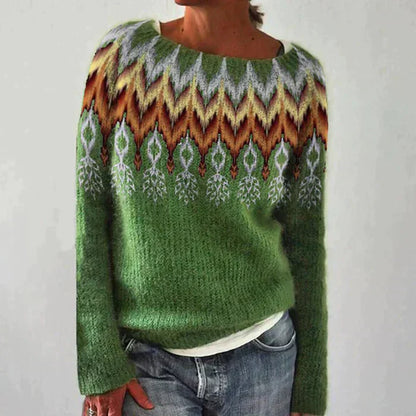Women's Knitted Jumper Colourful Patterned Winter