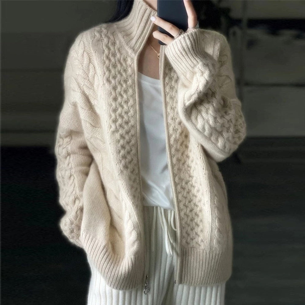 Damenschal Strickjacke Hochgeschlossen - IdealeKleiden