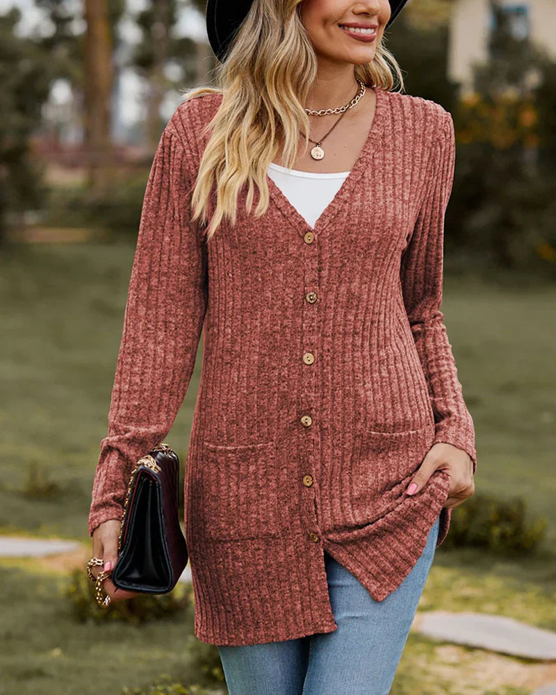 Elegant Women's Long-Sleeved Plain Vest