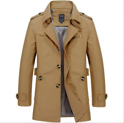 Stylish Men's Trench Coat Windbreaker