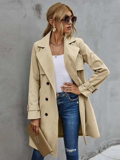 Damen Trenchcoat Klassisch Doppelreihig - IdealeKleiden