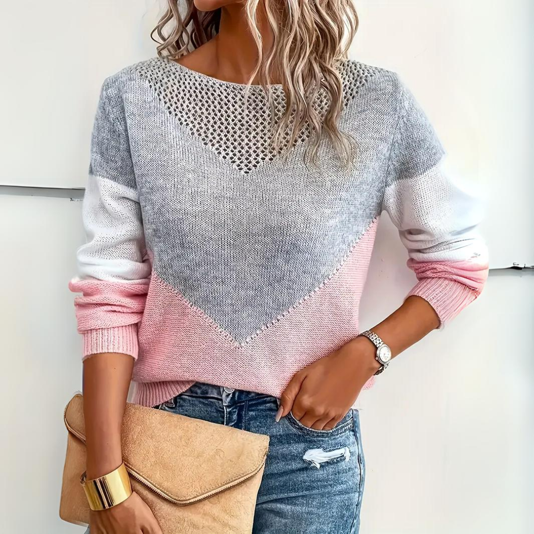 Trendy Colorblock Knitted Sweater
