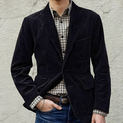 Men's Comfortable Wool Jacket with Pockets