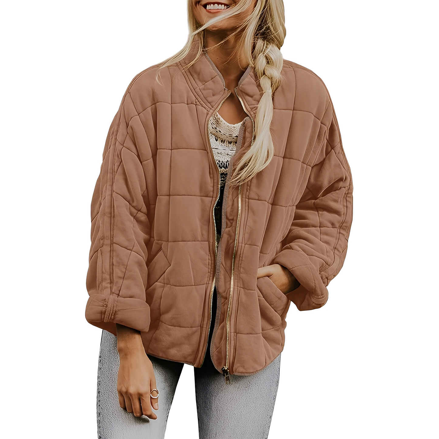 Modische Damenjacke Steppmuster Praktisch