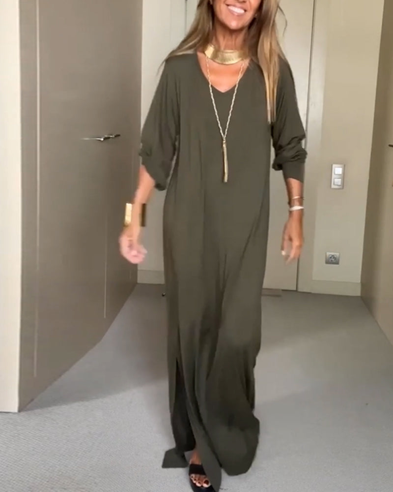 Women's Simple V-Neck Dress