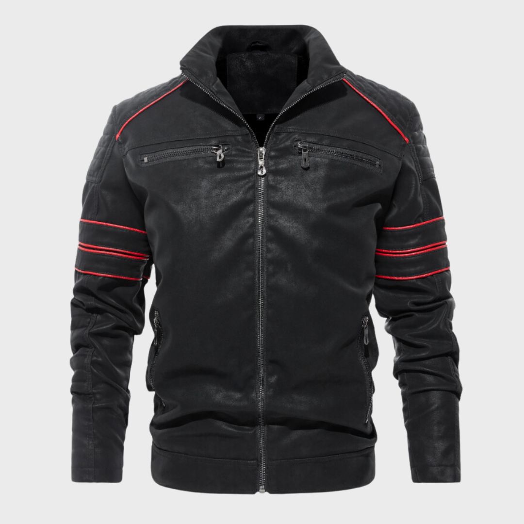 Men's Leather Jacket Thick Padded Warm