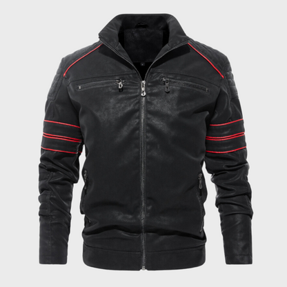 Men's Leather Jacket Thick Padded Warm