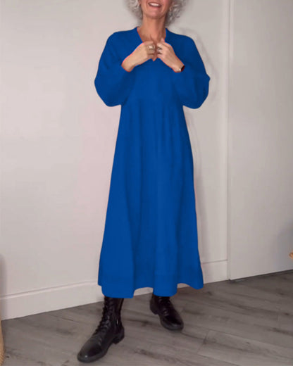 Elegant Evening Dress V-Neck Long-Sleeved