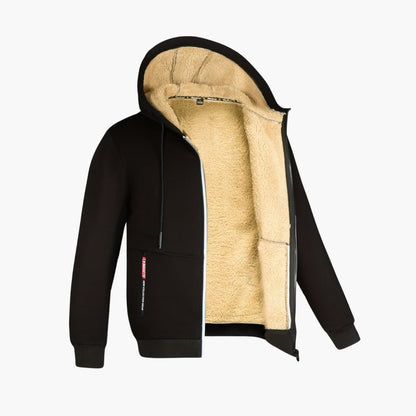 Cozy Men's Jacket Fleece Lined Hood Warm