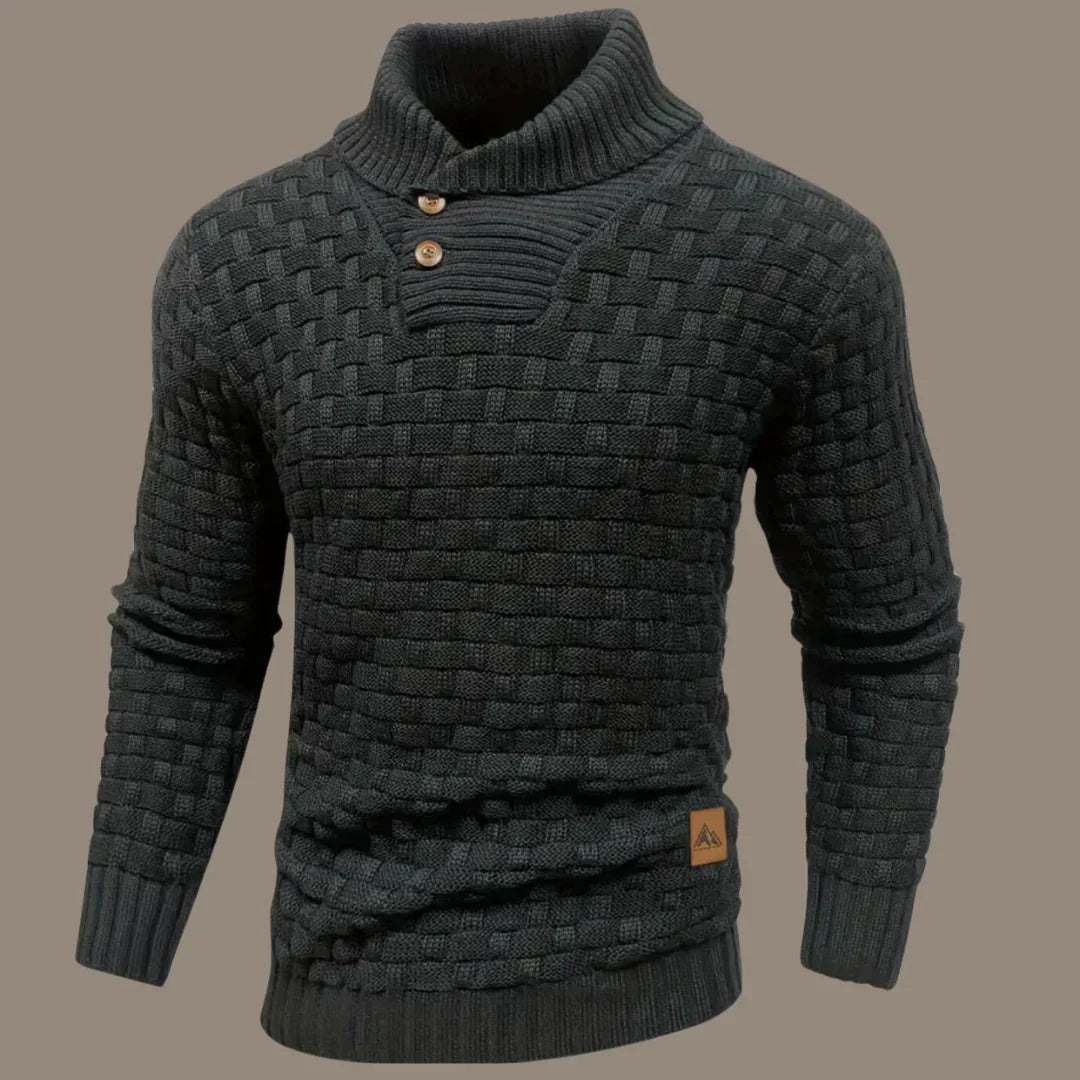 Men's Modern Knitted Button-Up Sweater