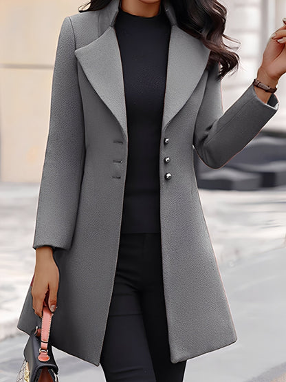 Elegant Women's Wool Coat Long Formal