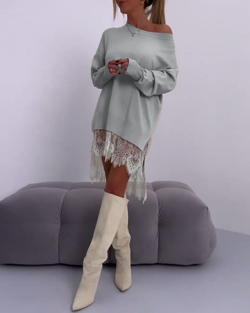 Elegant Off-the-Shoulder Slim Fit Sweater