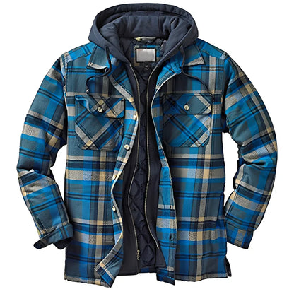 Men's Classic Plaid Hooded Jacket