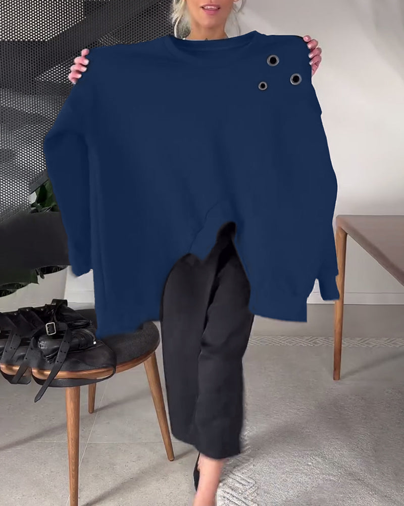 Classic Round Neck Plain Sweatshirt