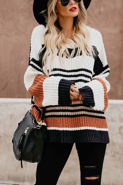 Women's Knitted Jumper Winter Warm Striped